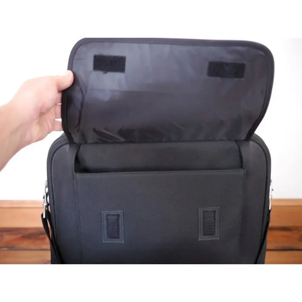 Samsonite Black Nylon Multi-Pocket Adjustable Laptop Soft Briefcase Carry On Bag
